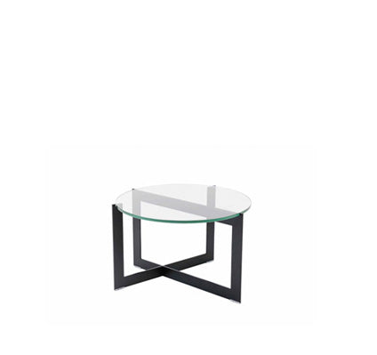 Glass and iron side table